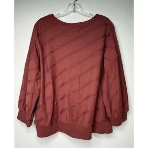 Simply Vera Top Women's Size XL Velvet Mauve Textured Career Sweatshirt‎ Comfort thumbnail 2