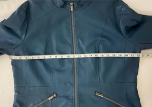 New York & Co. Deep Teal Zip Up Jacket thumbnail 7