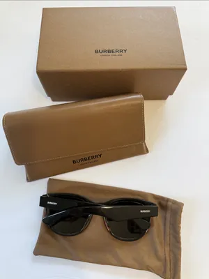 Burberry women’s Black Sunglasses with Brown Case and Pouch thumbnail 2