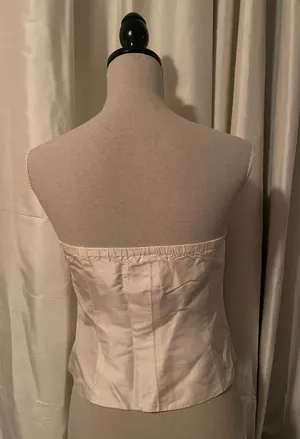 Silk Zippered Strapless Shell  thumbnail 3