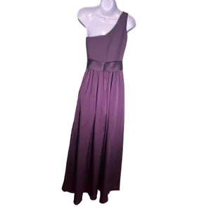 White by Vera Wang One Shoulder Maxi Dress Purple 0 Bridesmaid Formal‎ Evening thumbnail 2