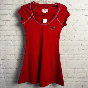 BDG Urban Outfitters New Red Annabelle Tee‎ Mini Dress Contrast Stitch Small thumbnail 2
