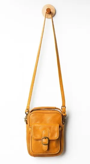 Frye Carmel Brown Genuine Leather Boho Satchel Small Anti Theft Crossbody Bag thumbnail 1