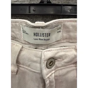 Hollister Women Jeans 29 Long Beige Low-Rise Baggy Relaxed Fit Denim thumbnail 4