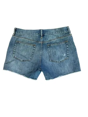 J Crew Shorts Cut Off Raw Hem Wiskerking Boho Denim Jean Blue Womens Size 30 thumbnail 2