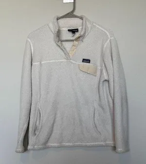 White cream Patagonia Women Fleece Pullover Jacket thumbnail 1