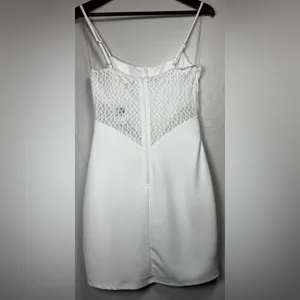 (The Buckle) Privy Bustier Mesh Inset White Mini Glam Dress Size Small thumbnail 12