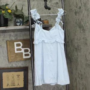 NWT Wild Fable Womens Rosette Mini Babydoll Holiday Dress 91907817 Blue 2XS thumbnail 5