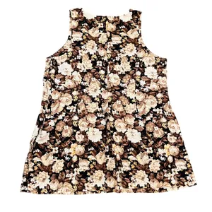Abercrombie & Fitch Floral Linen Blend‎ Square Neck Mini Shift Dress Brown XXLP thumbnail 3