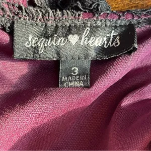 Sequin Hearts Black & Mauve Open Back Lace Dress thumbnail 7
