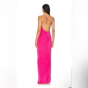 Revolve Katie‎ May Pixie Plunge Neck Twist Front Gown In Pink Peacock small thumbnail 2