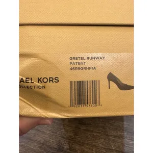 Michael Kors Collection Gretel Runway Patent Shoe Lapis Size 37.5 US 7.5 Heel thumbnail 10