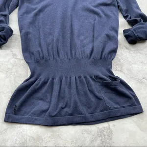 Lole 3/4 Sleeve Blue Sweater‎ Top Drop Waist Size Medium M thumbnail 4