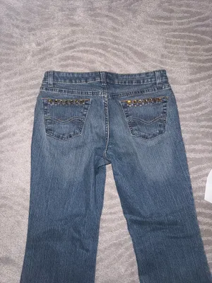 Cache Vintage Low-Waist Y2K Rhinestone Studded Flare Jeans thumbnail 5