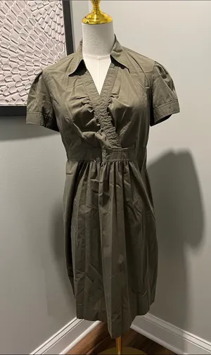 Motherhood Maternity Olive Wrap-Style Short Sleeve Dress thumbnail 1