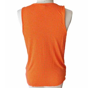 OLD NAVY Orange & White Wrap Rayon Knit Sleeveless Top ~ Women's Size XL thumbnail 3