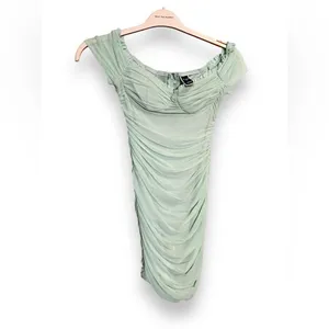 Windsor Mint Green Pastel Tulle Ruched Bodycon Mini Dress S thumbnail 2