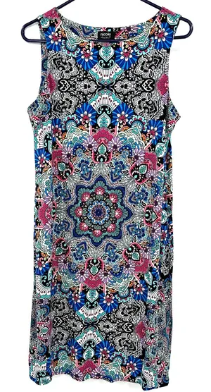 Nicole by‎ Nicole Miller size medium sleeveless shift dress mandala style print thumbnail 1