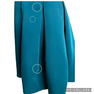 Halston Heritage Teal Green Halter Fit & Flare Dress Sz 6 Damage See Description thumbnail 3