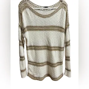 Eddie Bauer Open Chunky‎ Knit Sweater Boho Coastal Chic Pullover Sz L Oversized thumbnail 5