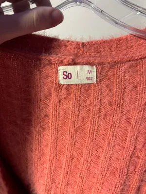 Kohl's Fuzzy coral cardigan thumbnail 4