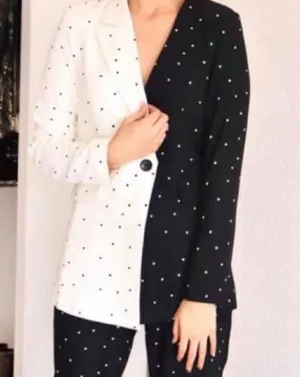 OVI unique Color block polka dot blazer size L thumbnail 1