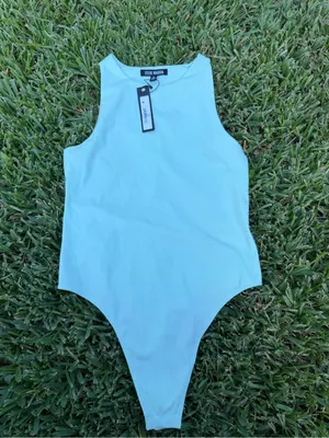 Steve Madden Nico Mint High Neck Stretch Bodysuit NWT Size Small thumbnail 5