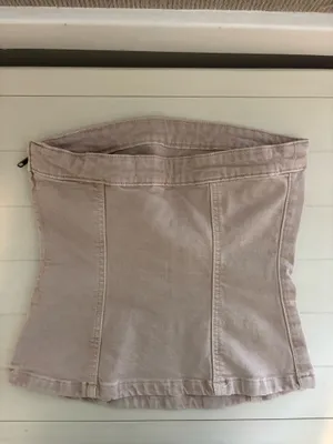 Mango beige denim top thumbnail 2