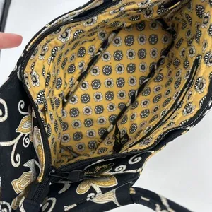 Vera Bradley Sherry Mini Tote in‎ Yellow Bird Quilted Black & Yellow Handbag thumbnail 5