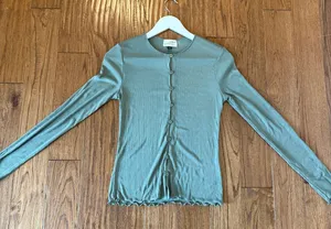 Universal Thread green button front ribbed long sleeve size small thumbnail 7