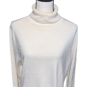 Basic Editions Cream Turtleneck Sweater Super Soft Winter thumbnail 2