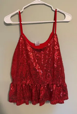 No Boundaries Red Sequin Scoop Neck Cami thumbnail 1
