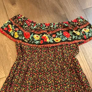 Supreme Fashion Black Floral Ruffle-Accent Off-Shoulder Dress Size XL C9-017 thumbnail 5