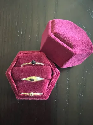 Ladies Gorgeous Golden Stackable Ring Trio Size 7 Gold thumbnail 2