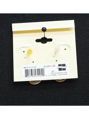 NWT Ear Sense Two-Tone Twist Knot Ring Hoop Drop Earrings Gold / Silver Gray 1" thumbnail 2