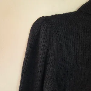 J. Crew Black Puff Sleeve Turtleneck Alpaca and Wool Blend Sweater thumbnail 4