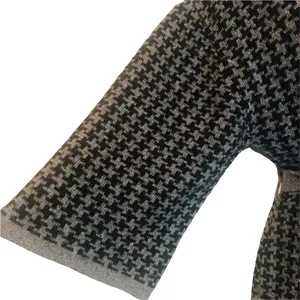 Chiara mente S wool blend longline houndstooth belted cardigan coat thumbnail 10