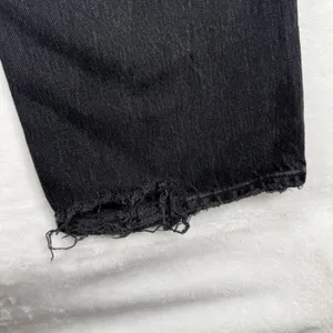 AGOLDE High Rise Straight‎ Leg Jeans Faded Black Raw Hem Size 30 Button Fly thumbnail 12