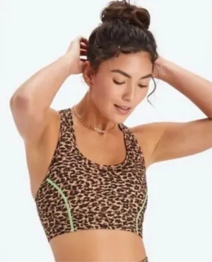 Fabletics L Athleisure cheetah on the go high impact sports bra thumbnail 1