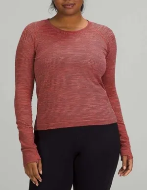 Lululemon Swiftly Tech Long Sleeve 2.0 Race Length Crew Striped Top Sz Medium thumbnail 1