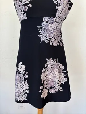 Rampage Vintage 90s Purple Floral A-Line Babydoll Lavender Sleeveless Dress thumbnail 5