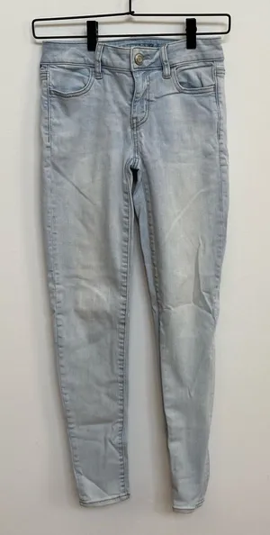 American Eagle Outfitters AEO Women's Super Stretch Light‎ Wash Jeggings Jeans 2 thumbnail 1