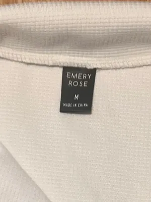 Emery Rose White Quarter Zip Size M thumbnail 3