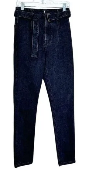Reformation Size 26 Jeans‎ High & Skinny Erie Dark Wash Denim Belted High Waist thumbnail 1