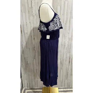 NWT Luxology Dress Womens Size 4 Navy Blue Lace Overlay Spaghetti Strap‎ Midi thumbnail 8