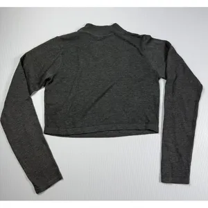 Aster Gray‎ Cropped Quarter Zip Long Sleeve Athletic Top Size S thumbnail 5