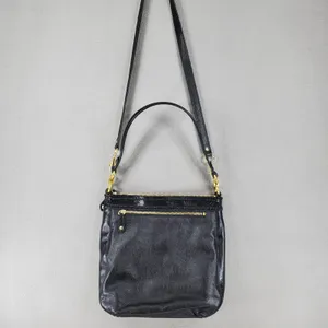 Coach‎ Crossbody Bag Womens Black Leather Snakeskin Trim Gold Hardware F20114 thumbnail 6