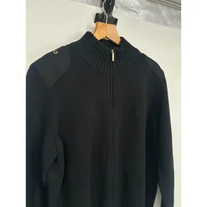 Lauren‎ Ralph Lauren Women Black Full Zip Sweater Shoulder Patch Old Money XL thumbnail 2