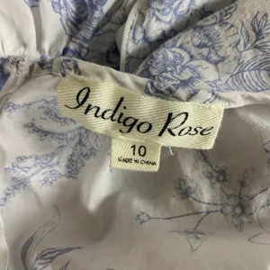 Indigo‎ Rose Blue Floral Puff Sleeve Tiered Midi Dress Cottagecore 10 thumbnail 6