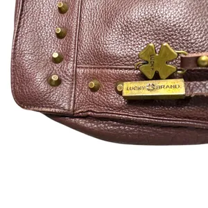 Lucky Brand Burgundy Leather Studded Boho Bohemian Western Crossbody Bag thumbnail 5